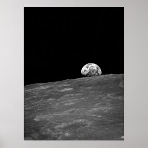 Jordökning från Apollo 8 Måne Uppdrag Poster