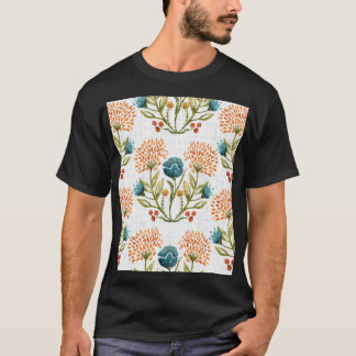 Jordrik Whimsical: Vattenfärgsblomma Motif. T Shirt