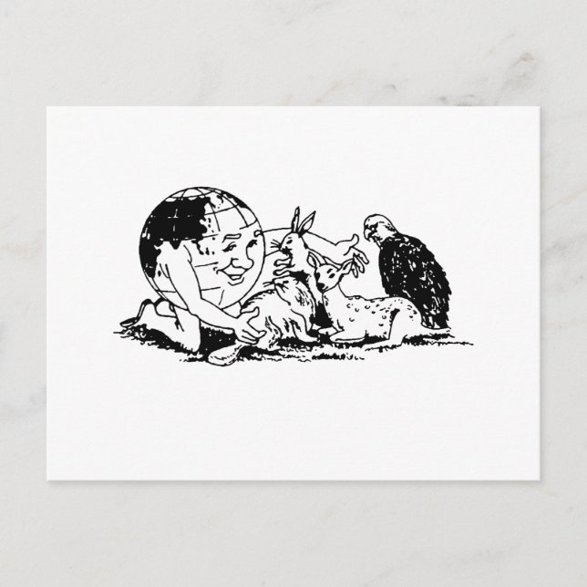 JORDSDAG - Skydda vilda djur Vykort (Framsida)