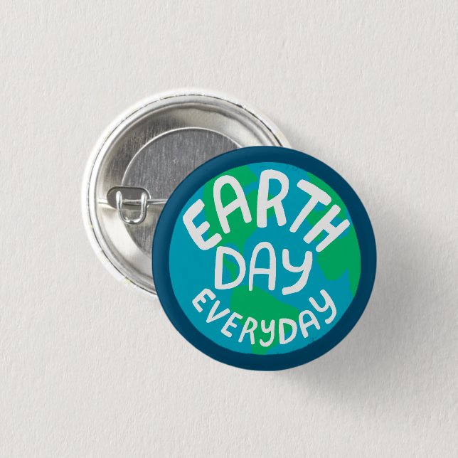 JORDSDAG VARJE DAG, handtagen planet Knapp (Framsida & baksida)