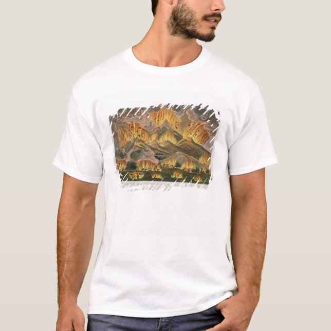 Jordskalv och utbrott av berg av Asama-y Tee Shirt (Framsida)