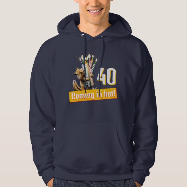 Jordsvin-födelsedagsljus Hoodie (Framsida)