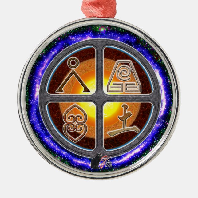 Jordtecken Julgransprydnad Metall (Framsidan)