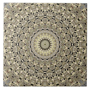 Jordton Mandala Invecklad geometrisk mönster Kakelplatta
