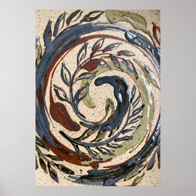 Jordton Spiral Botanisk Affisch (Framsidan)