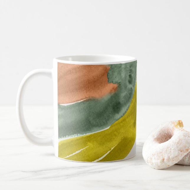 Jordton Vattenfärgspersonaliserad kaffemugg (Med munk)