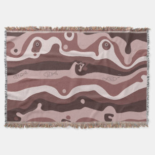 Jordtonad Abstrakt Tribal Kastasblanket Filt