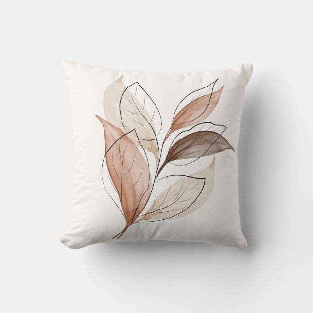Jordtonad akvarell Minimalistisk design Kudde (Framsida)