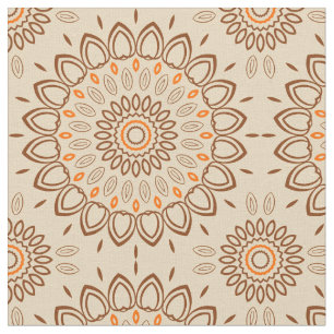 Jordtonad Mandala-mönster med Brun och Orange Tyg