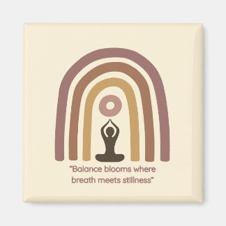 Jordtonad Mindfulness Regnbåge Yoga Design Magnet
