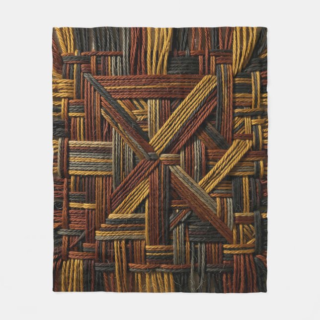 Jordtonad Vävd Fiber Geometrisk  Fleecefilt (Framsidan)