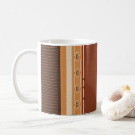 Jordtonade Ränder Minimalistisk Hemdekor Kaffemugg