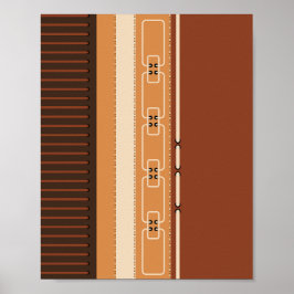 Jordtonade Ränder Minimalistisk Hemdekor Poster