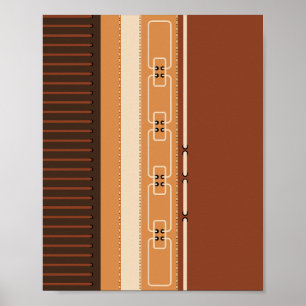 Jordtonade Ränder Minimalistisk Hemdekor Poster