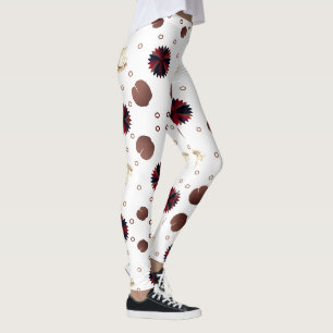 Jordtonat Lotus & Groda Mönster Leggings