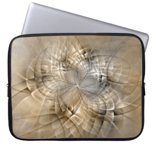 Jordtoner Abstrakt Modern Fraktal Konst Textur Laptop Fodral