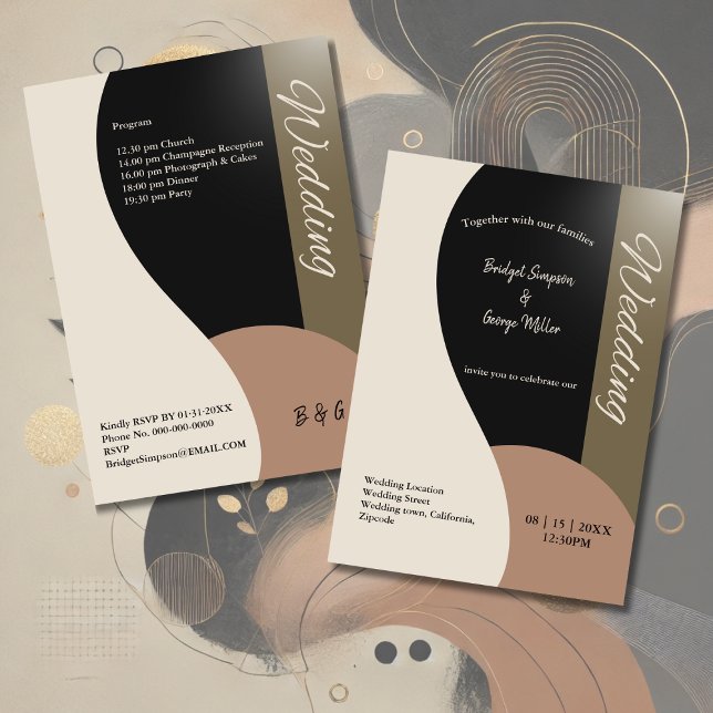 jordtoner, boho chic bröllop inbjudningar (Skapare uppladdad)