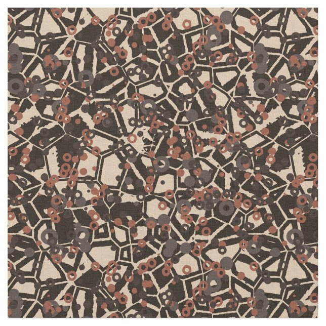 jordtoner geometrisk 2 tyg (Närbild)