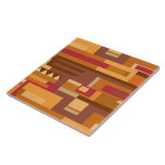 Jordtoner röd brun mönster kakelplatta<br><div class="desc">Röda och bruna,  strimlade geometriska former inspirerade av jordtoner i Australiens röda centrum. Design av Sarah Trett.</div>