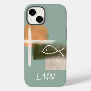 Jordtonskors och fisk minimalistisk konst