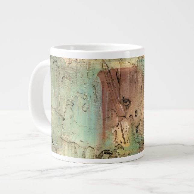 Jordtonsmålning med sprucken yta jumbo mugg (Framsida vänster)