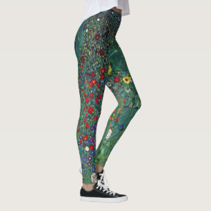 Jordträdgård w Solros by Klimt, Vintage Flowers Leggings