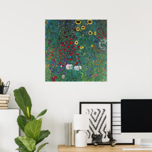 Jordträdgård w Solros by Klimt, Vintage Flowers Poster