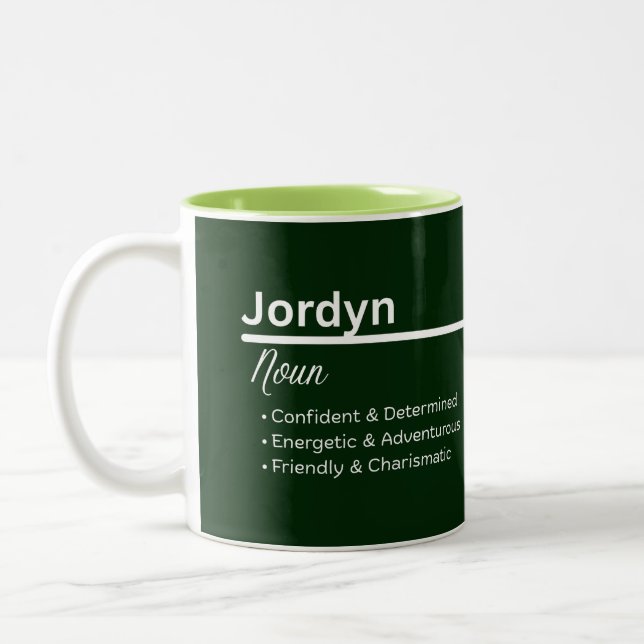 Jordyn Personlig Namn Kaffe Mugg (Vänster)