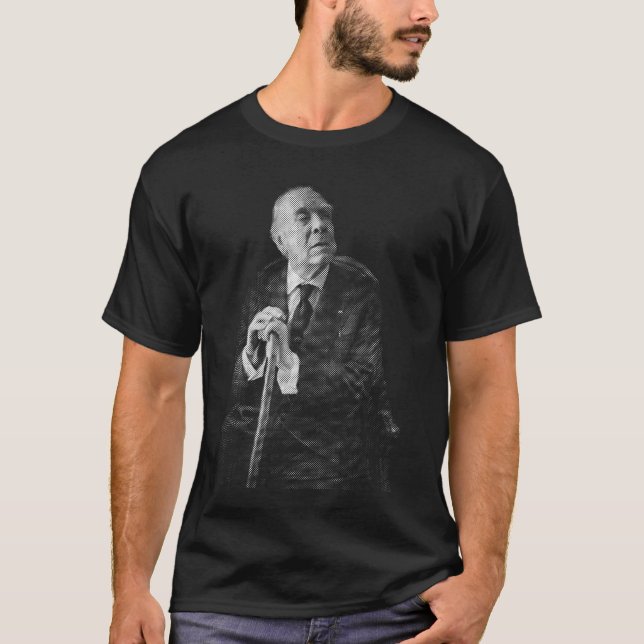 Jorge Luis Borges Tee Shirt (Framsida)