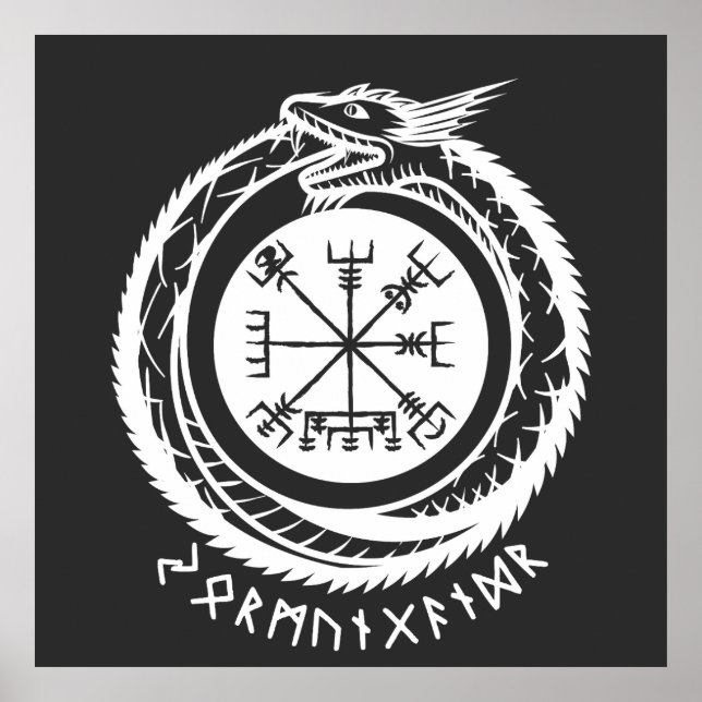 Jormungandr - Nordiska Rune Poster (Framsidan)
