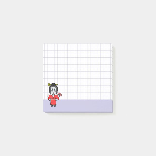 Jorogumo- Japanese Spider Yokai Purple Grid Post-it Block (Framsida)