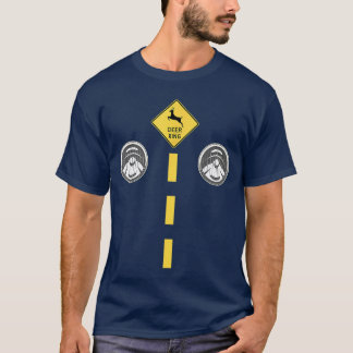 Jorthuvlyktor med vägmarkeringar par kostym t shirt