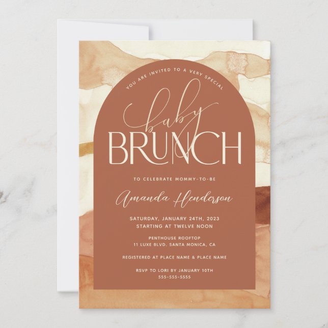 Jörton Kön Neutral Baby Brunch Inbjudningar (Framsida)