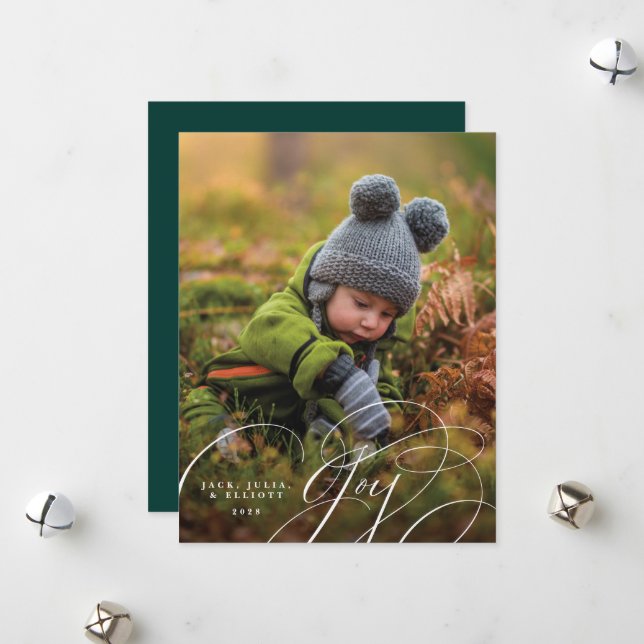 JoScript Lycklig Overlay Fullt Photo Helgdag Card Julkort (Fram/Back In Situ)