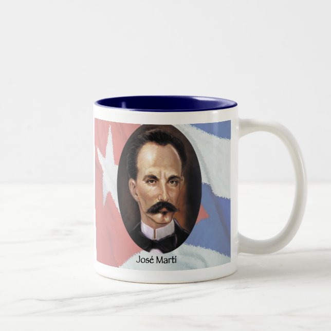 Jose Marti om Kubas Flagga Två-Tonad Mugg (Höger)