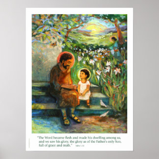 Josef och Jesus samtalar, Heliga familjen affisch