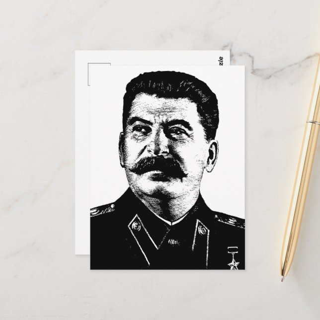 Josef Stalin, USSR, CCCP, Sovjetunionen, Kommunism Vykort (Fram/Back In Situ)