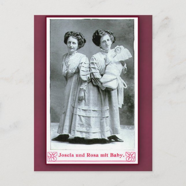 Josefa och Rosa Circus Performers på kort (Framsida)