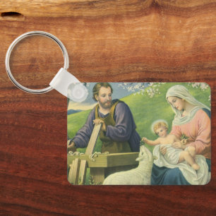 Josefs verkstad med Maria och Jesusbarnet Nyckelring