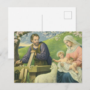 Josefs verkstad med Maria och Jesusbarnet Vykort