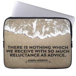 Joseph Addison Inspirational Quote ’Advice’ Laptop Fodral