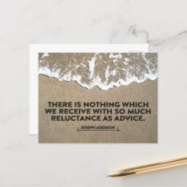 Joseph Addison Inspirational Quote ’Advice’ Vykort