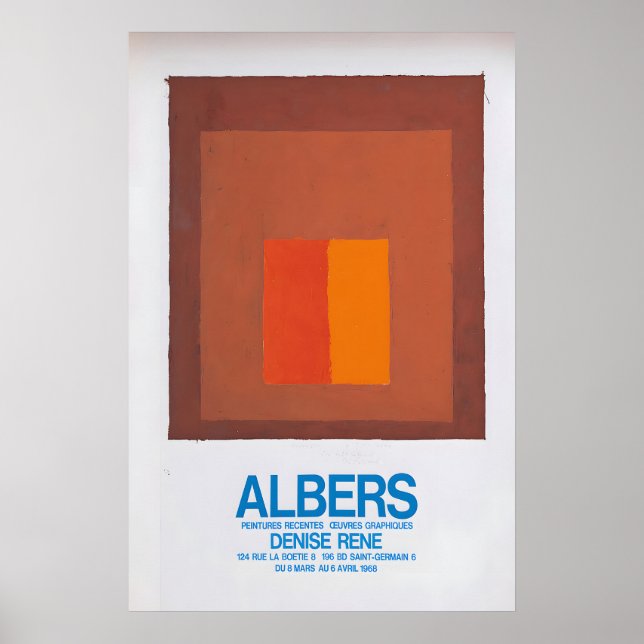 Joseph Albers 1968 utställning affisch Abstrakt ko (Framsidan)