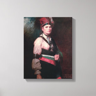 Joseph Brant, chef av mohawksna, 1742-1807 Canvastryck