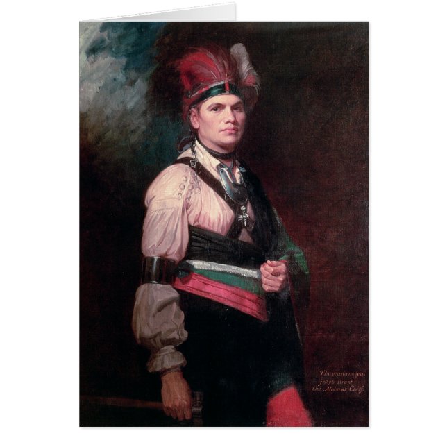 Joseph Brant, chef av mohawksna, 1742-1807 Hälsningskort (Framsidan)