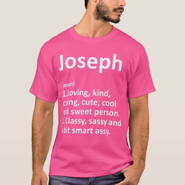 JOSEPH Definition Personalized Name Funny Birthday T Shirt (Framsida)