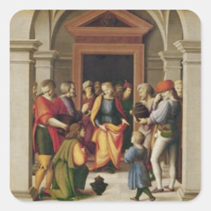 Joseph får sin bror, c. 1515 fyrkantigt klistermärke