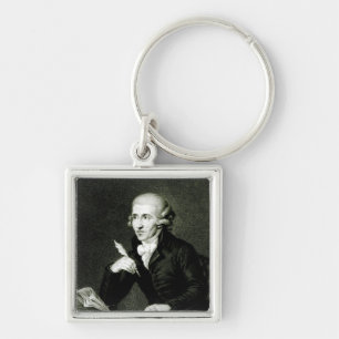 Joseph Haydn c.1770 Fyrkantig Silverfärgad Nyckelring