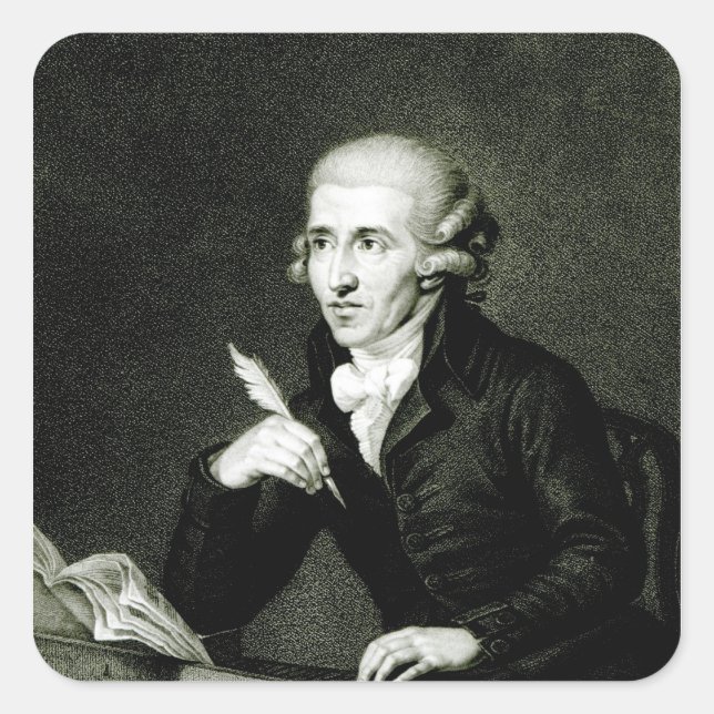 Joseph Haydn c.1770 Fyrkantigt Klistermärke (Framsida)