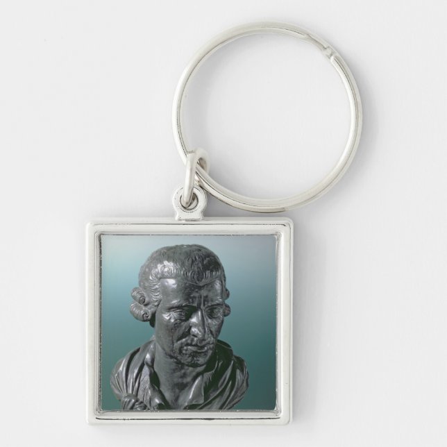Joseph Haydn Fyrkantig Silverfärgad Nyckelring (Framsidan)